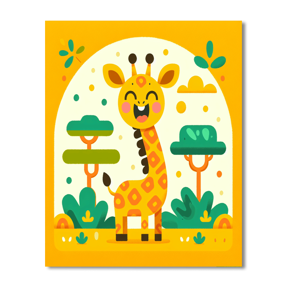 Giggly Giraffe Paint By Numbers Art