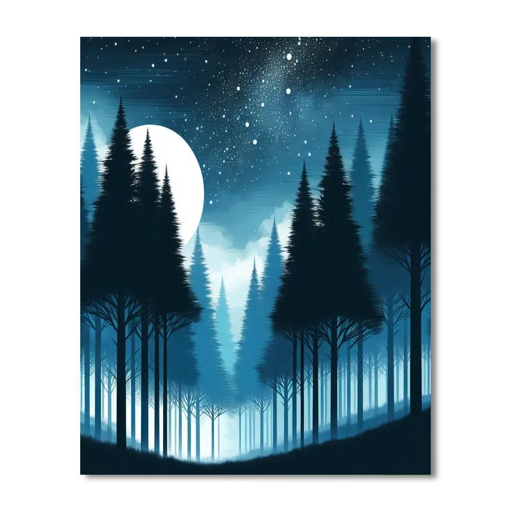 Charming Nighttime Forest Numbered Painting Kits