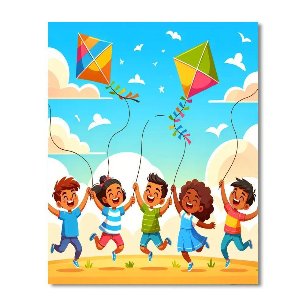 Whimsical Sky Adventure Paint By Numbers Art