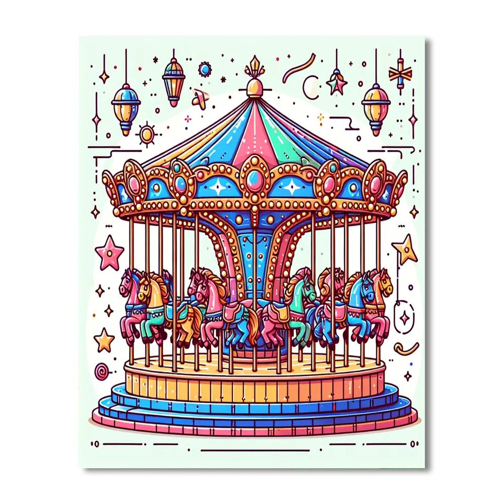 Colorful Carousel Of Dreams Paint By Number