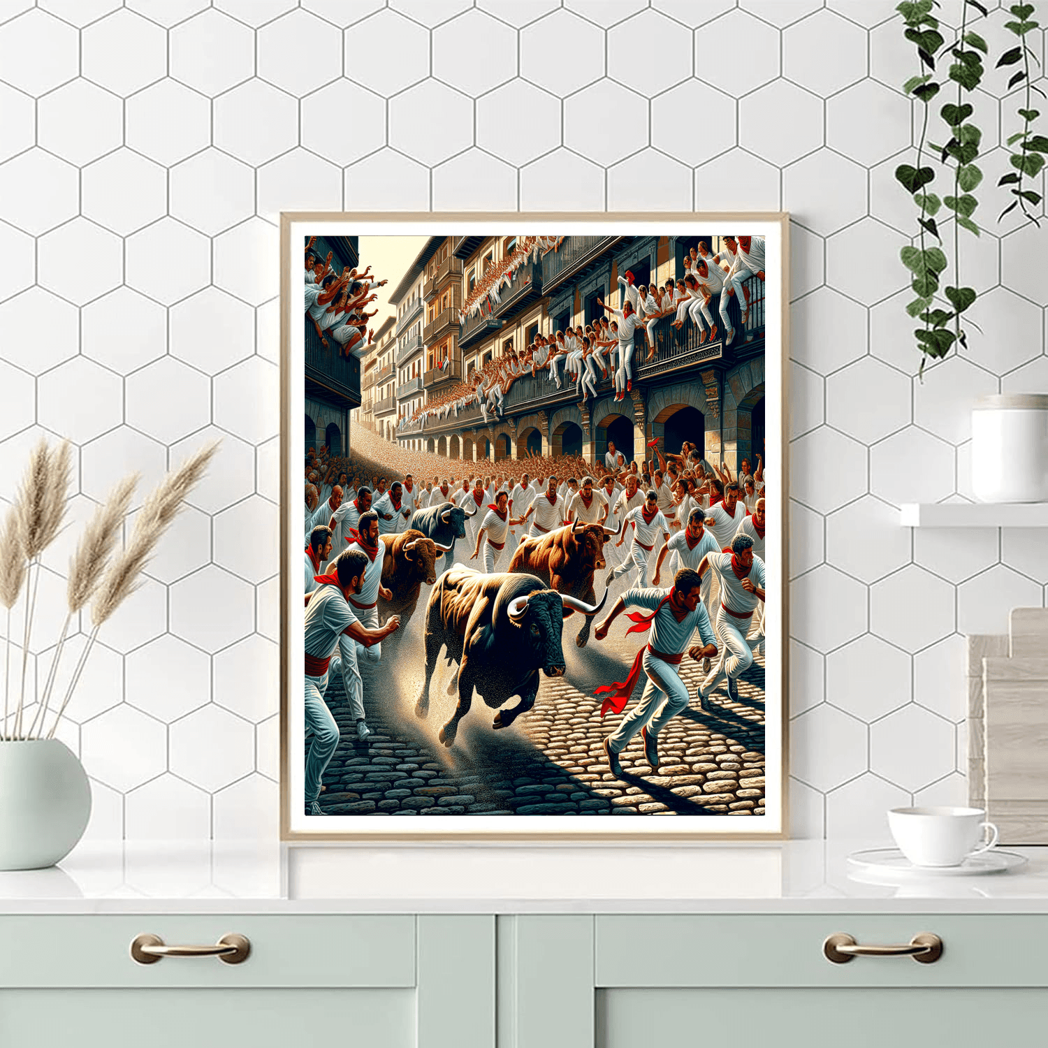 Running Of The Bulls - Pamplona Paint By Number