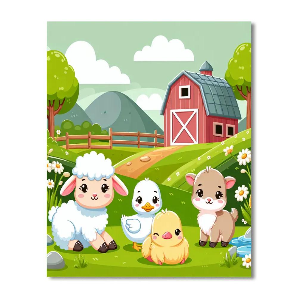 Cuddle Time With Baby Animals Painting By Numbers Kit