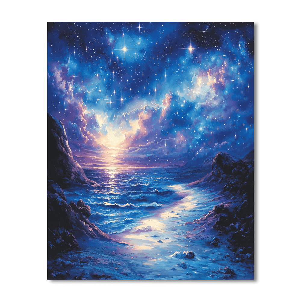 René Magritte Inspired Dreamy Cosmic Landscapes  Paint By Numbers Kits