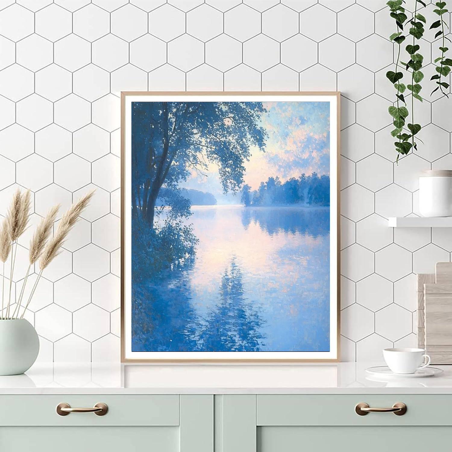 John Singer Sargent Inspired Luminous Lake  Number Painting