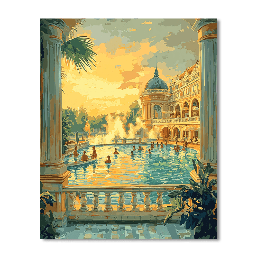 Budapest Thermal Baths Paint By Numbers