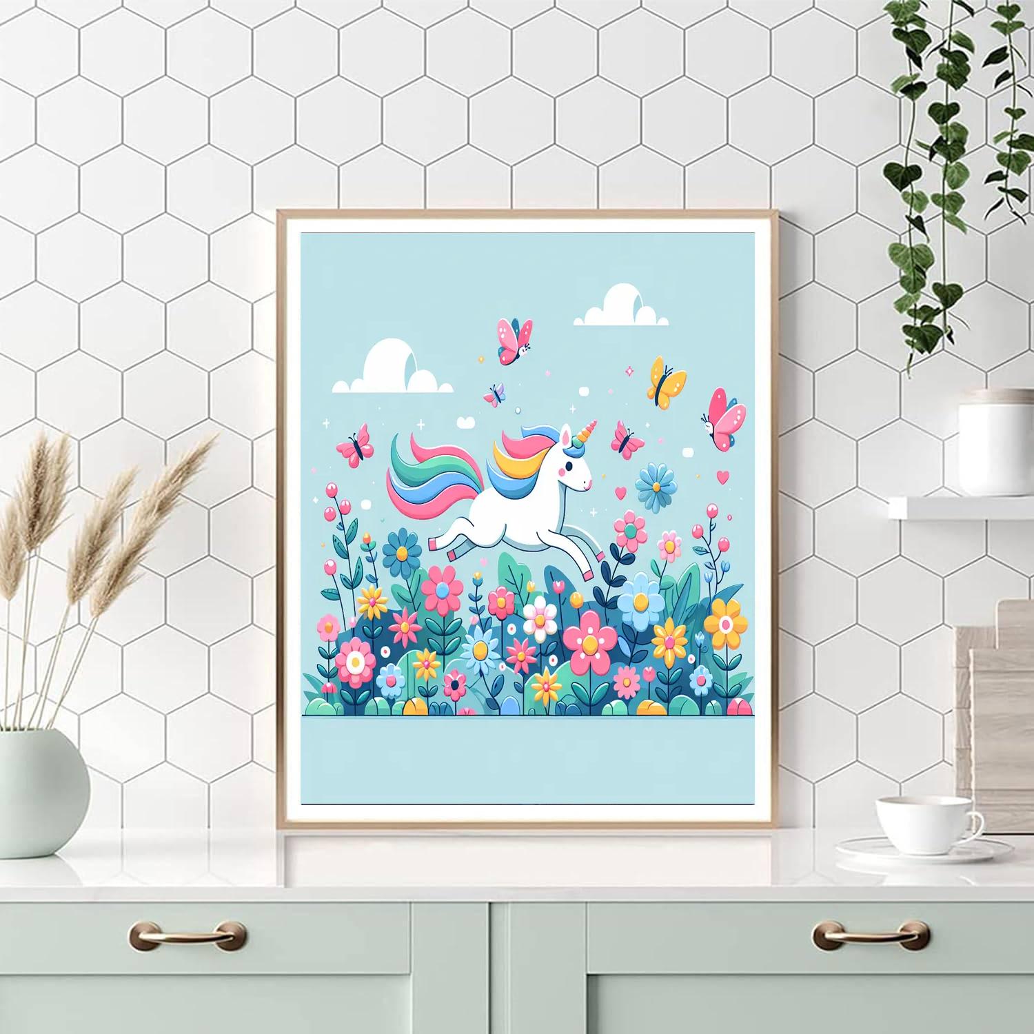 Enchanted Unicorn Garden Numbered Painting Kits