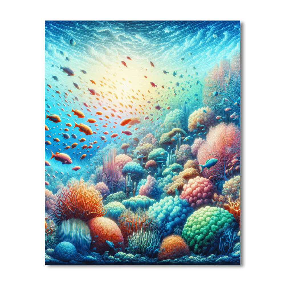 Colorful Coral Paradise Painting Number Kit