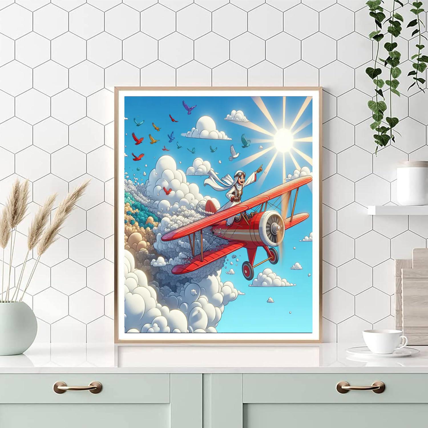 Flying High With The Red Baron Number Painting