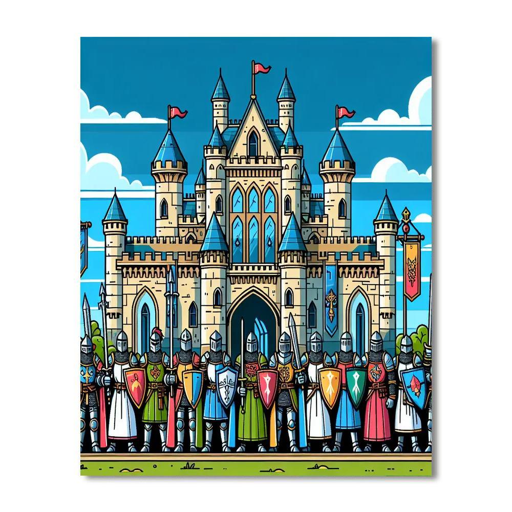 Medieval Castle And Brave Knights Paint By Number