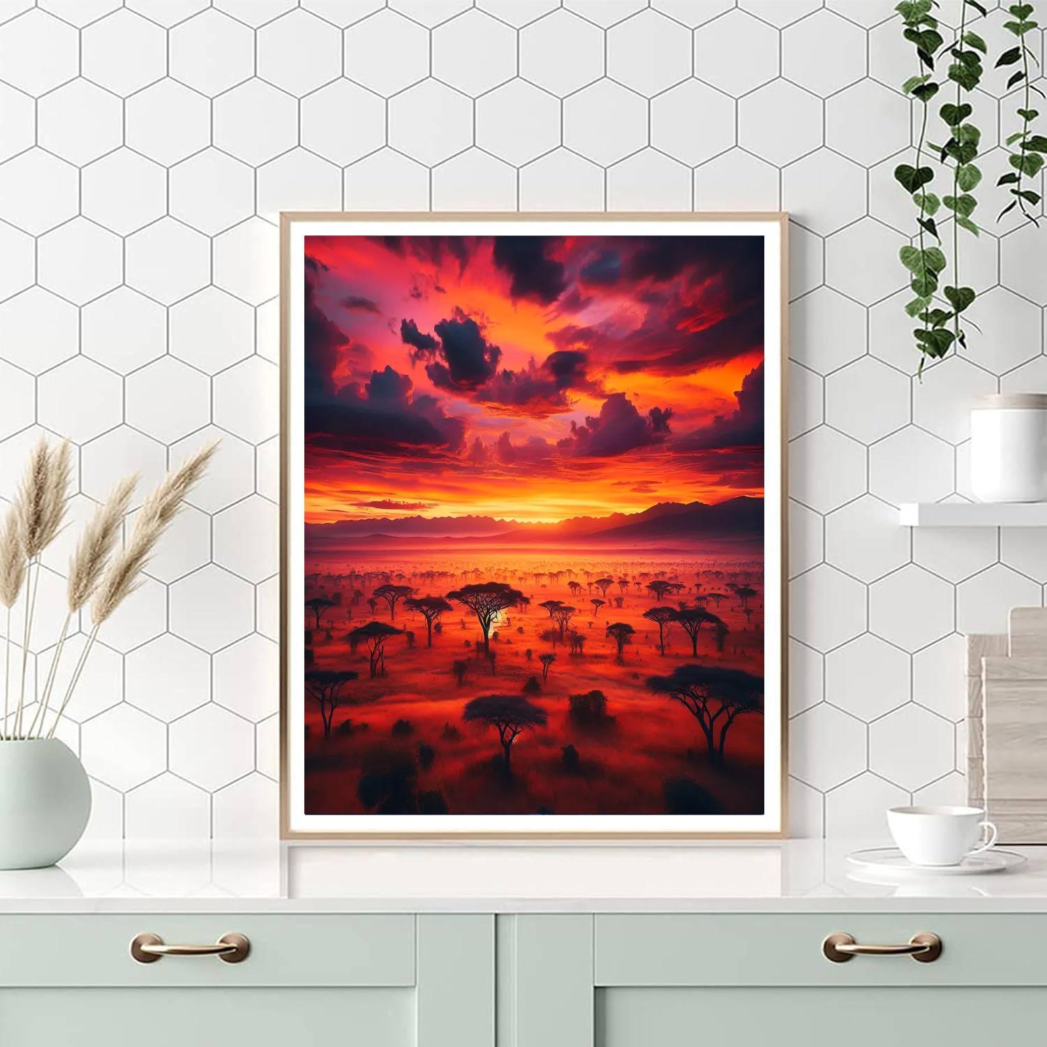 Majestic Savanna Sunset Paint By Numbers