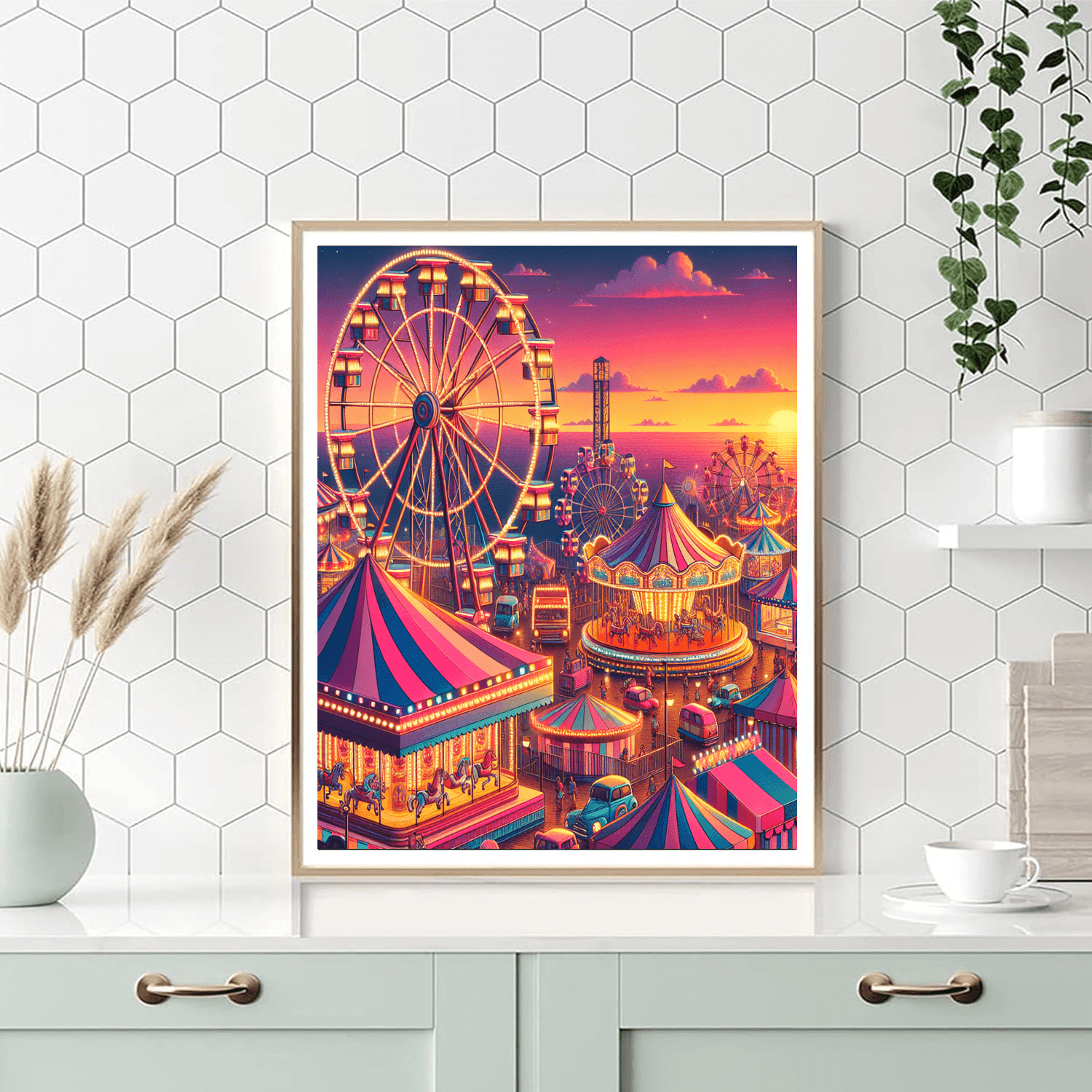 Retro Carnival Fun Paint By Numbers