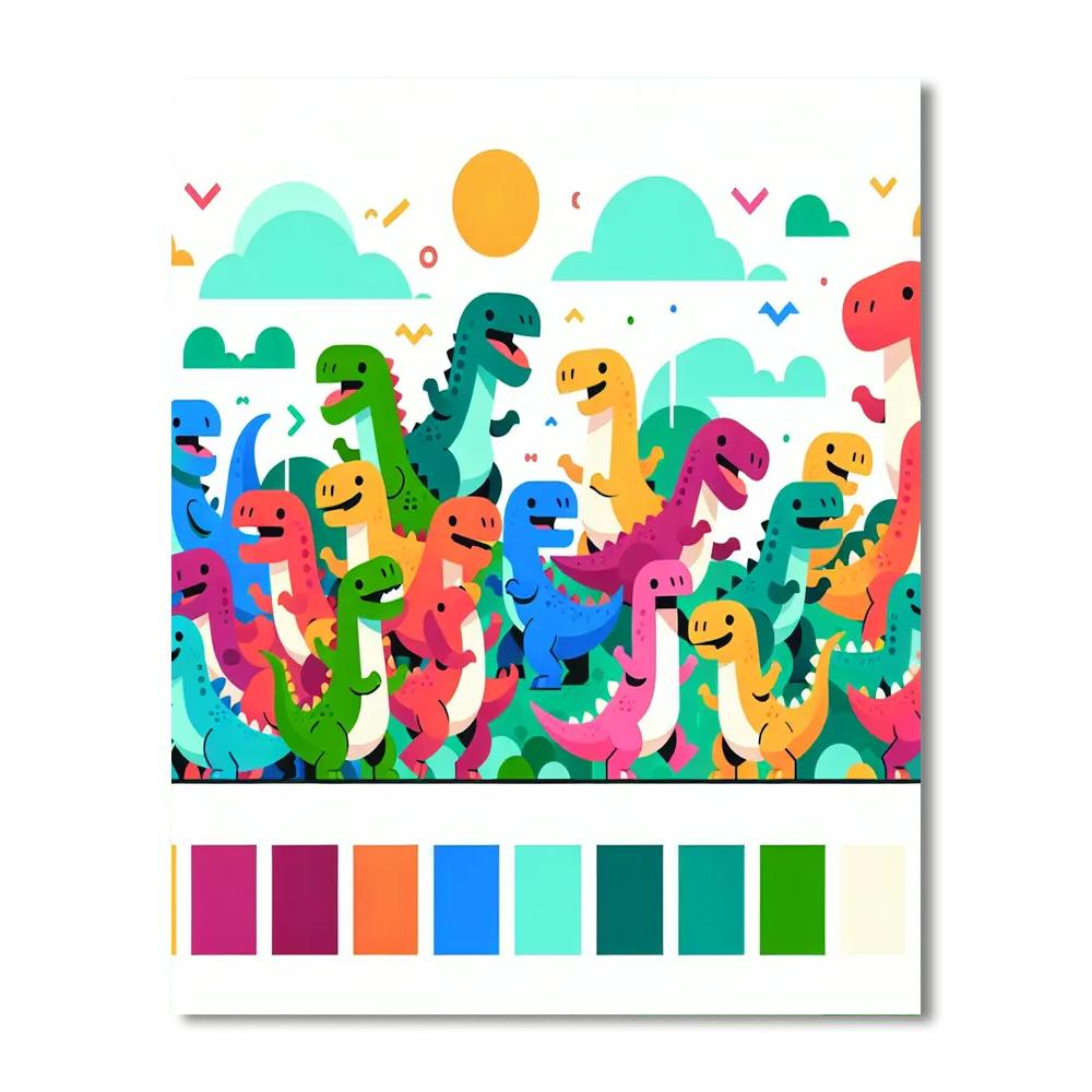 Dancing With Dinosaurs Paint By Number