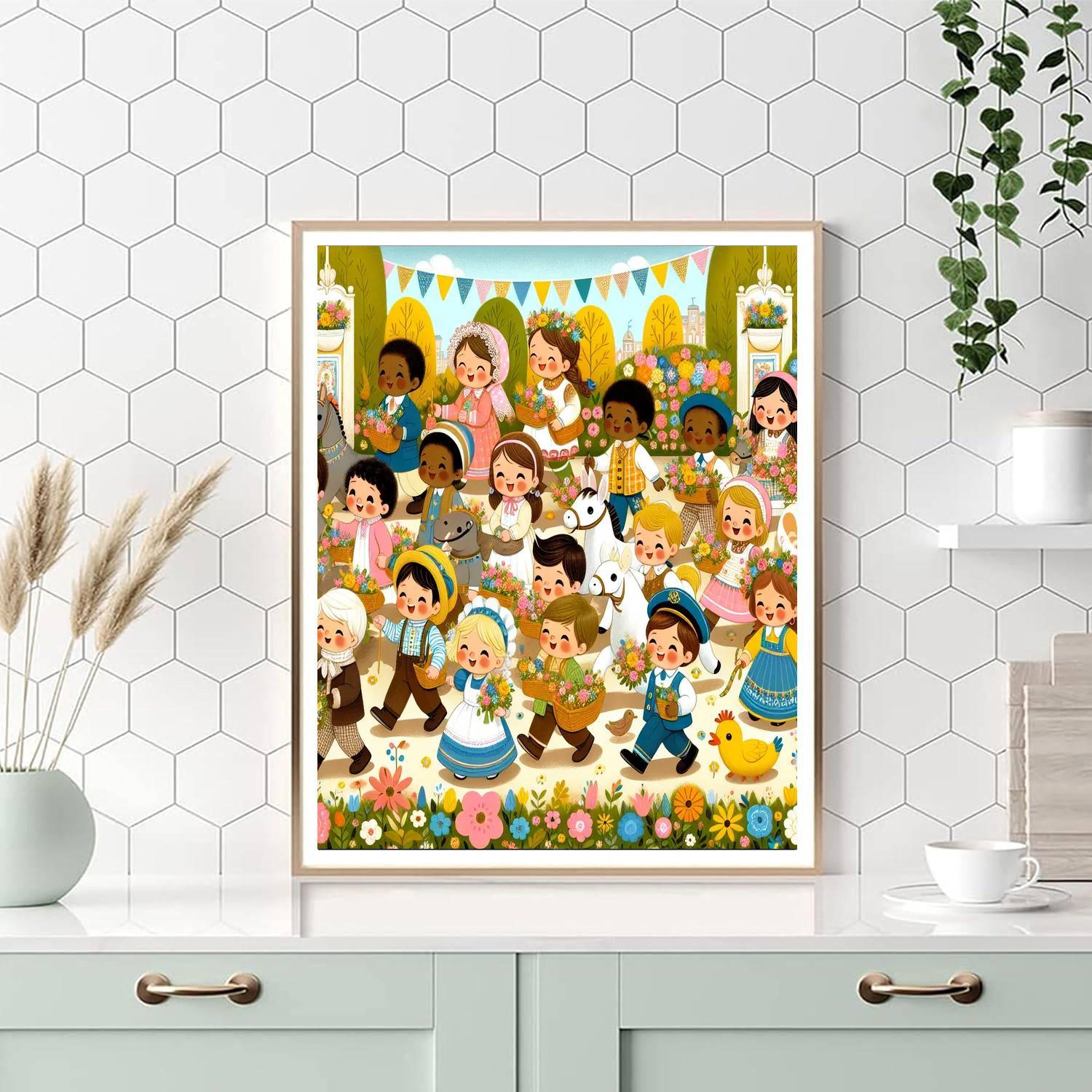 Springtime Flower Parade Painting By Numbers Kit