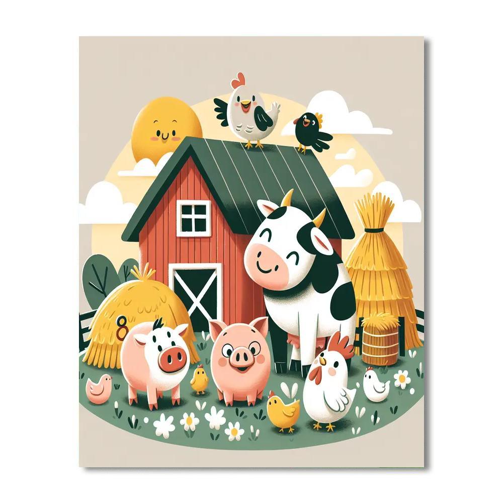 Friendly Farmyard Companions DIY Paint By Numbers