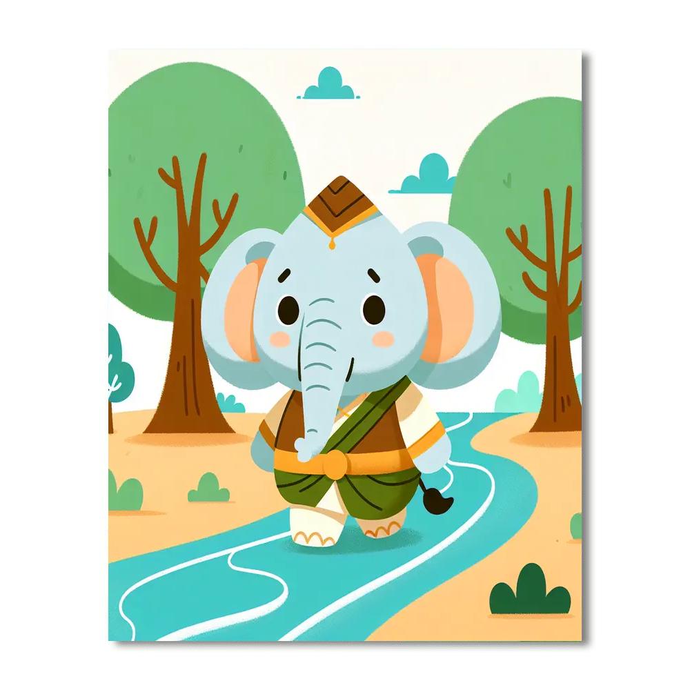 Enlightened Elephant Adventure Painting Number Kit