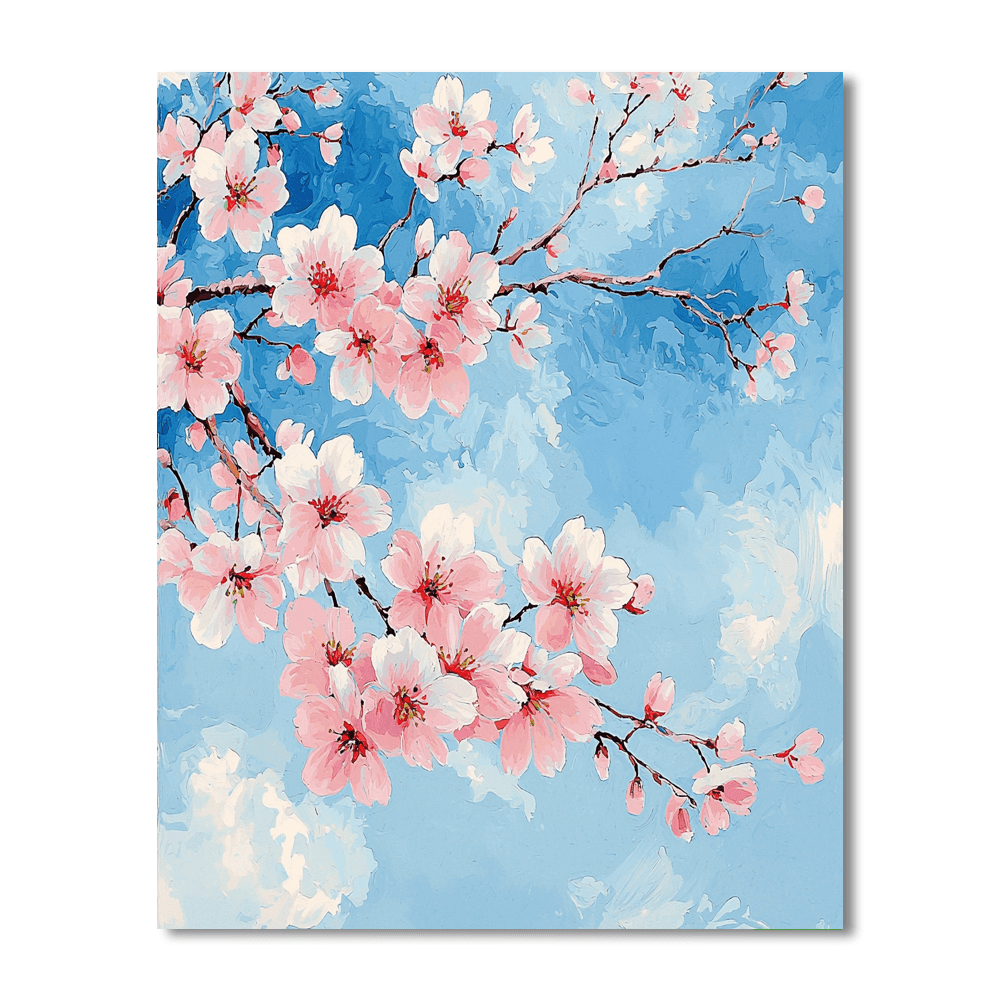Katsushika Hokusai Inspired Elegant Cherry Blossom Dance  DIY Paint By Numbers