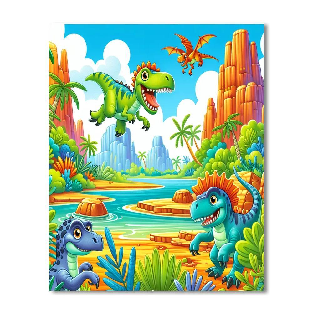 Imaginative Dinosaur Adventure Numbered Painting Kits