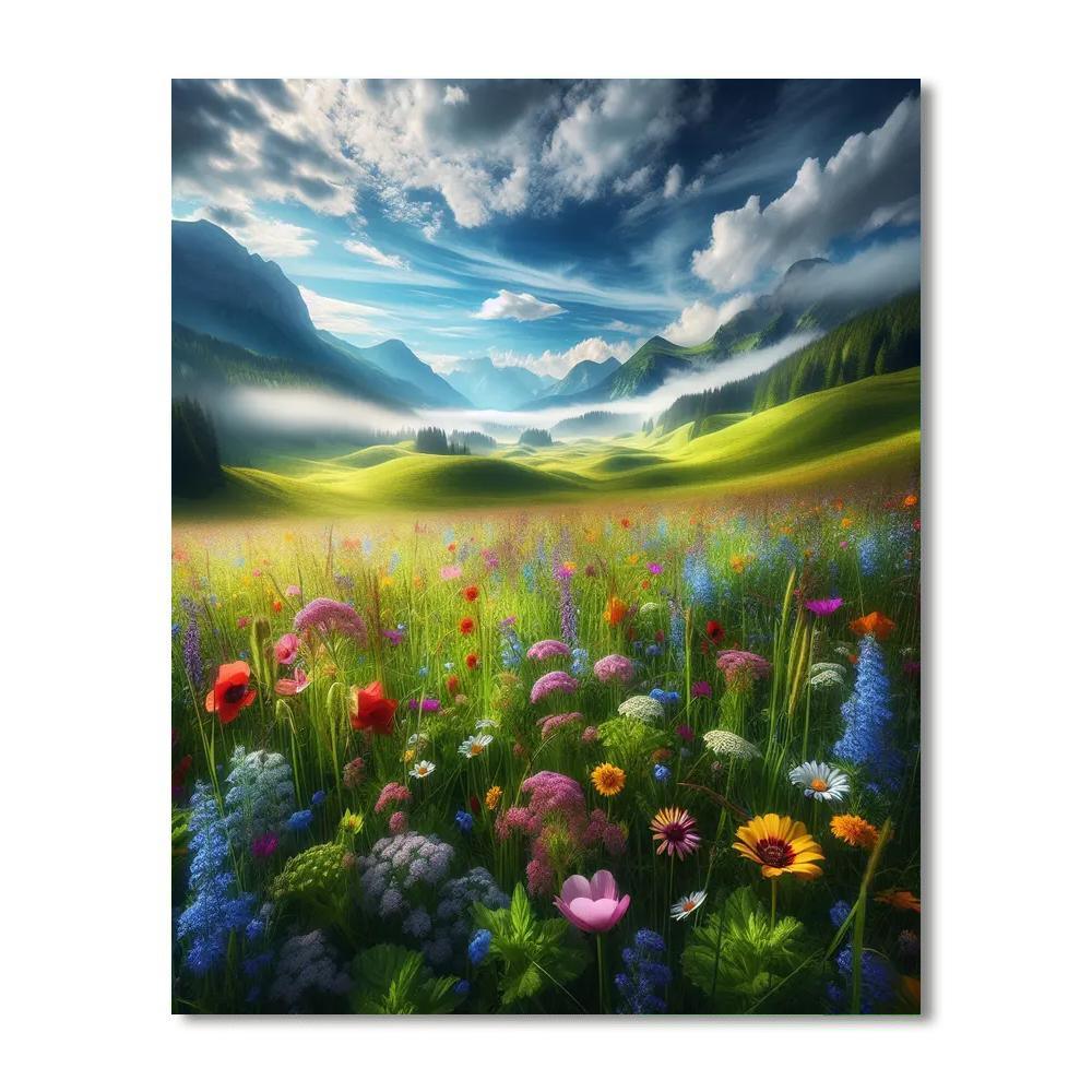 Secluded Alpine Meadow Paint By Numbers Kits