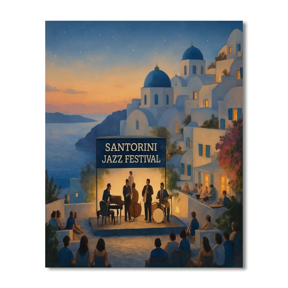 Santorini Jazz Festival - Santorini, Greece Painting Number Kit