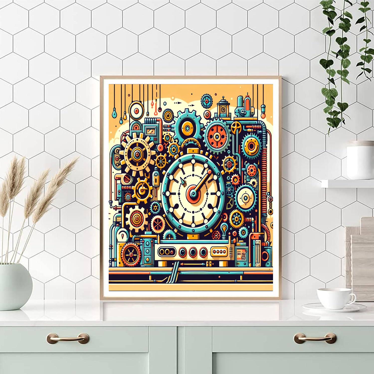Steampunk Time Machine Paint By Number