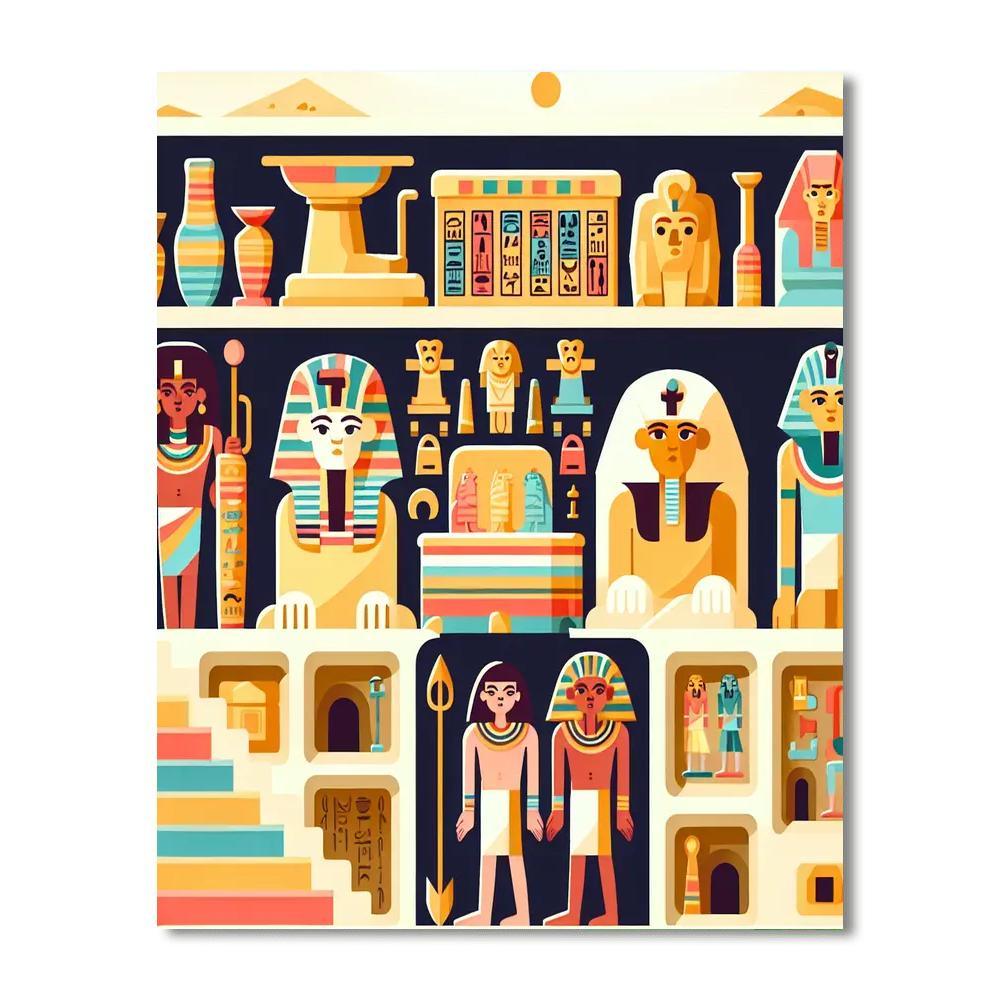 Mysterious Egyptian Tomb Numbered Painting Kits