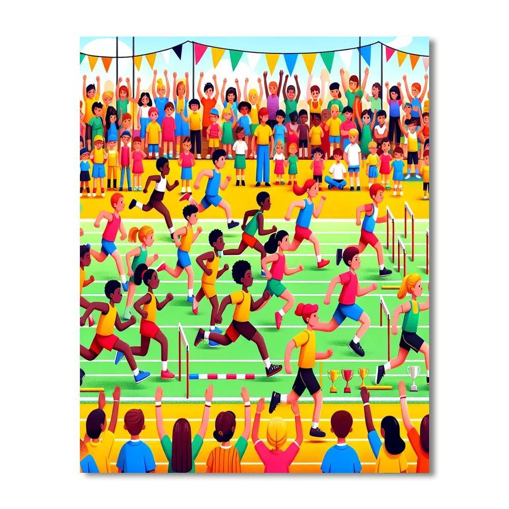 Dynamic Sports Day Painting By Numbers Kit