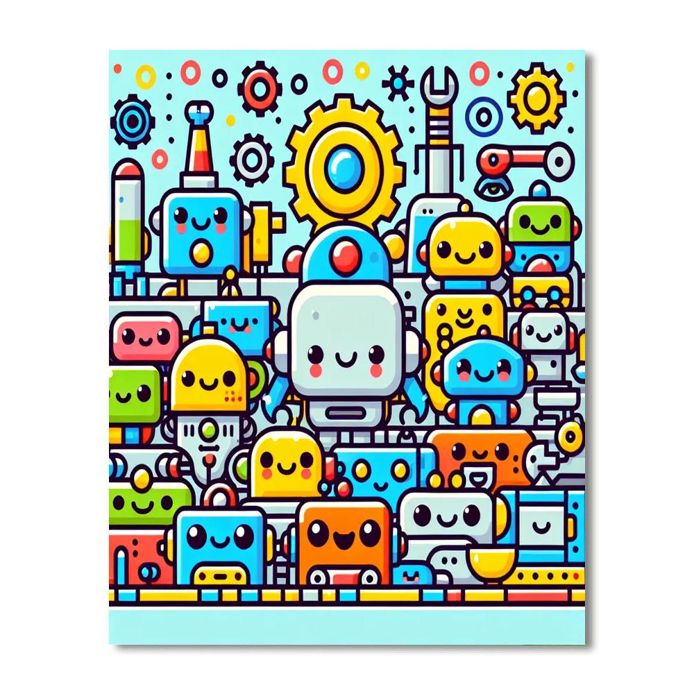 The Friendly Robot Factory DIY Paint By Numbers