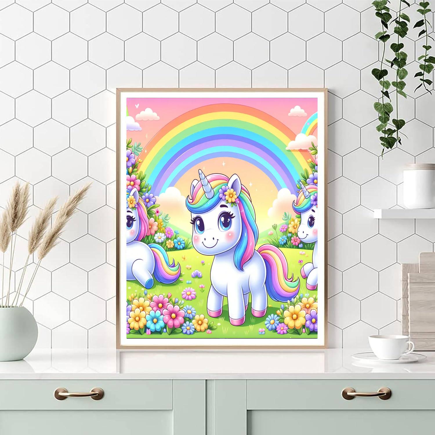 Dreamy Unicorn Pastures DIY Paint By Numbers