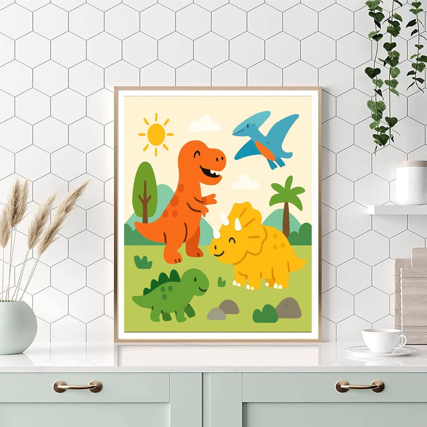 Time Traveling Dinosaurs Painting By Numbers Kit
