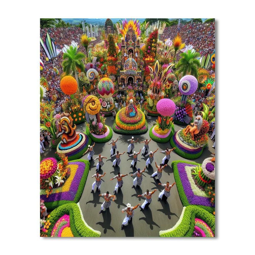 The Flower Festival - Costa Rica Number Painting