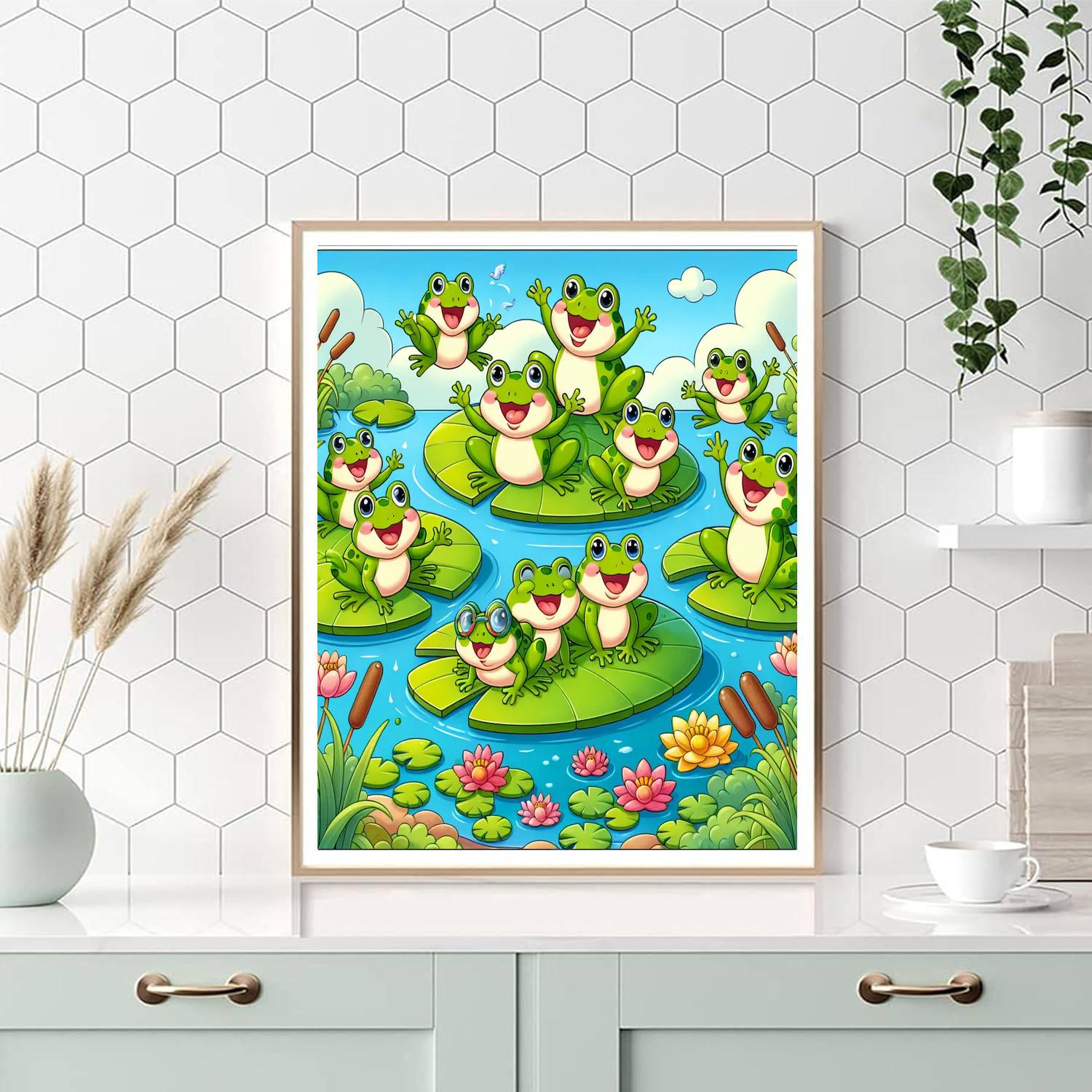 Merry Frogs Number Painting