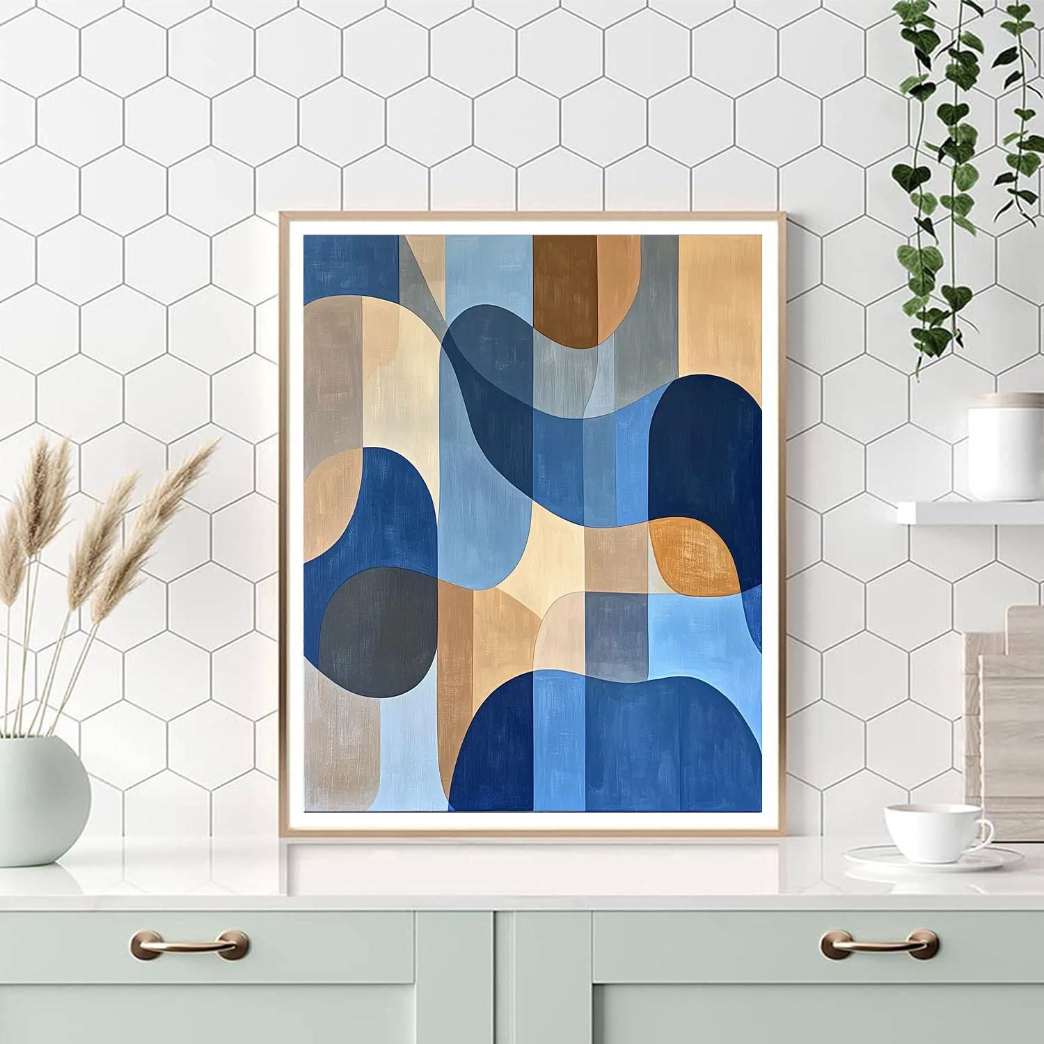 Paul Klee Inspired Dreamscape In Blues  Paint By Number