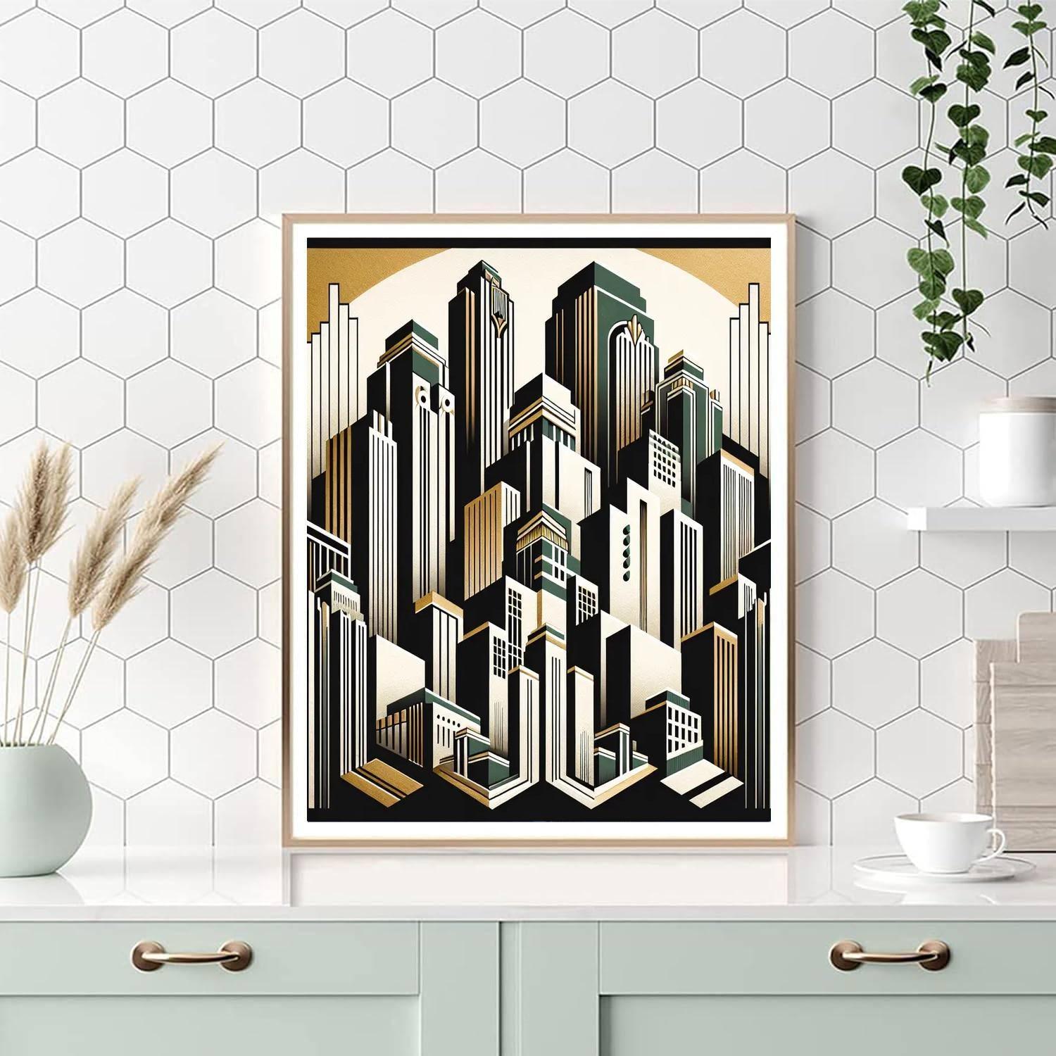 Art Deco City Elegance Numbered Painting Kits