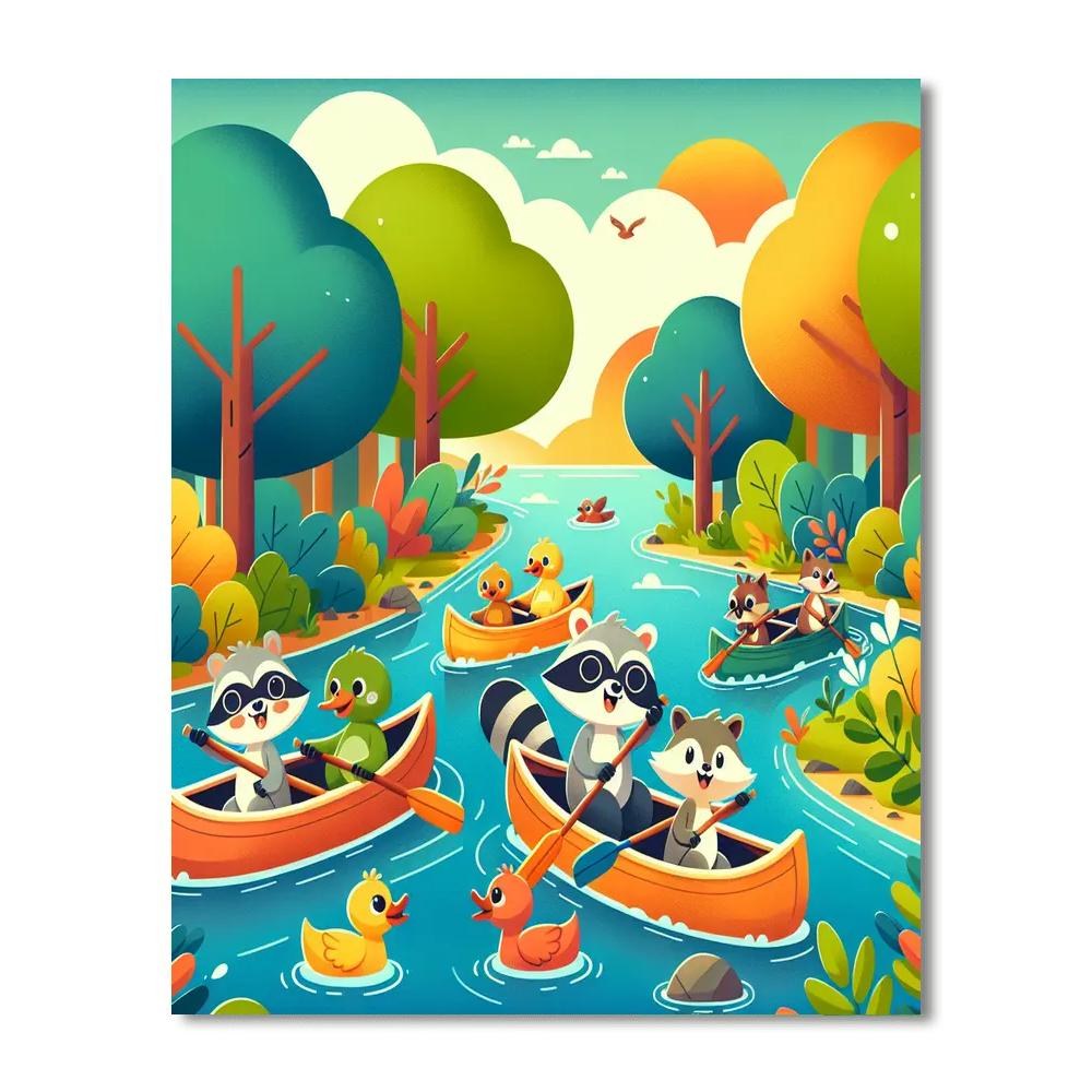Cheery Canoeing Numbered Painting Kits