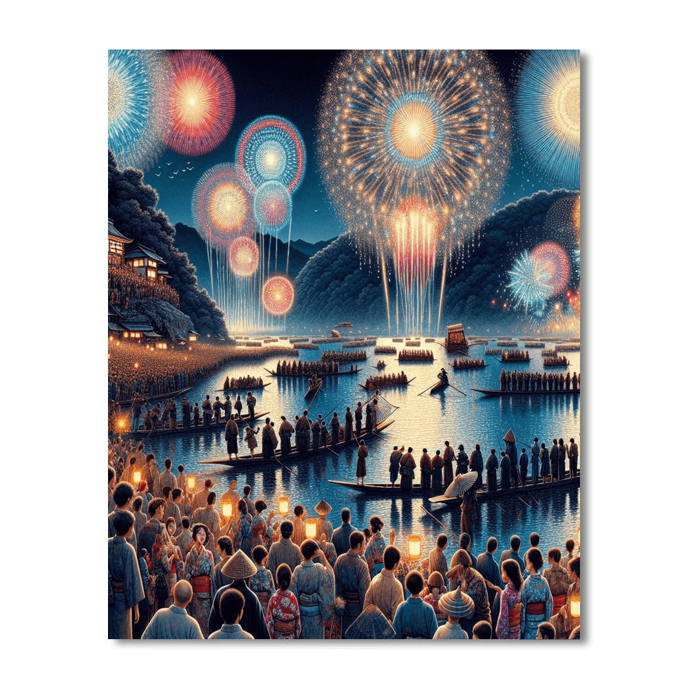 Omagari Fireworks Festival - Daisen, Japan Paint By Color