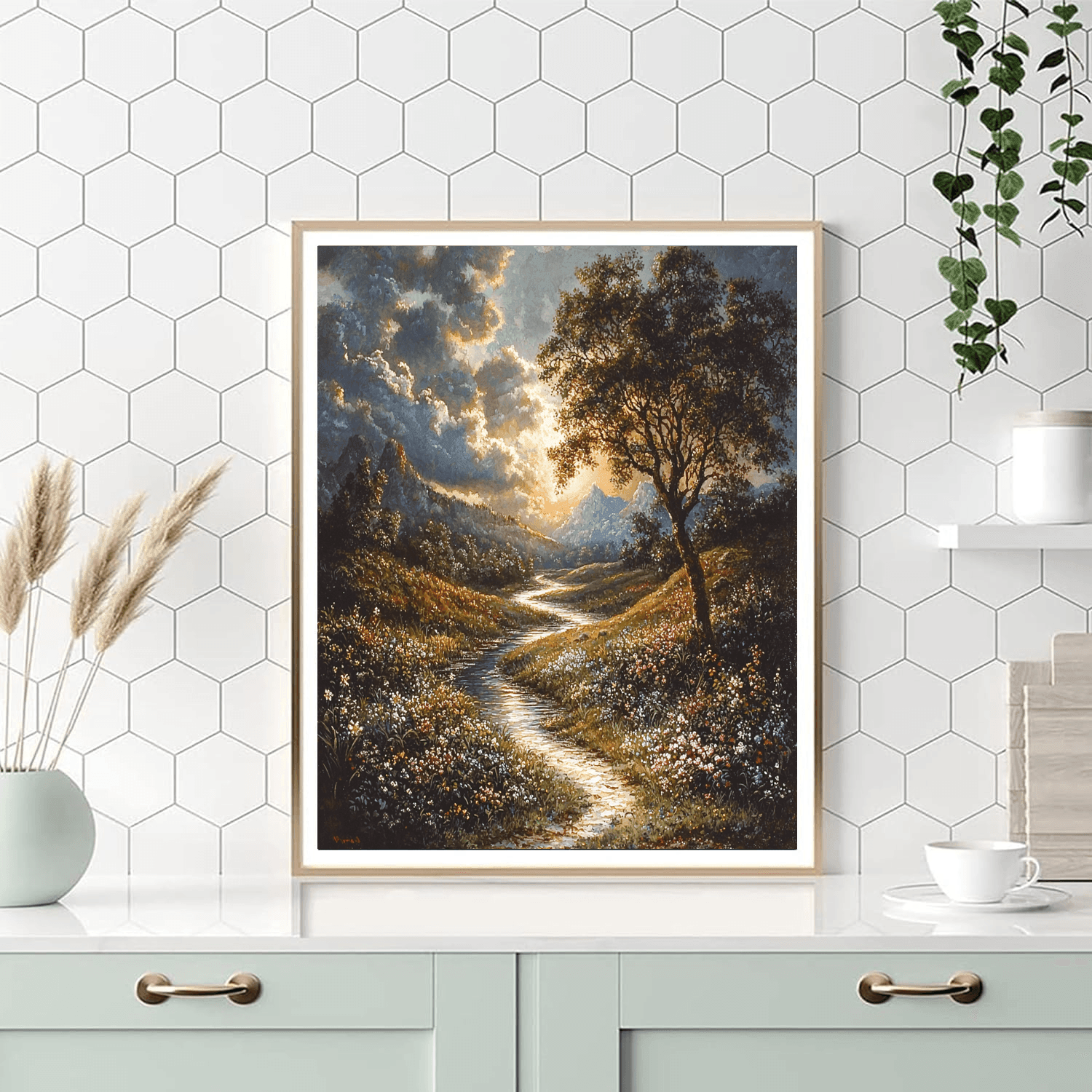 Thomas Moran Inspired Mystic River  DIY Paint By Numbers