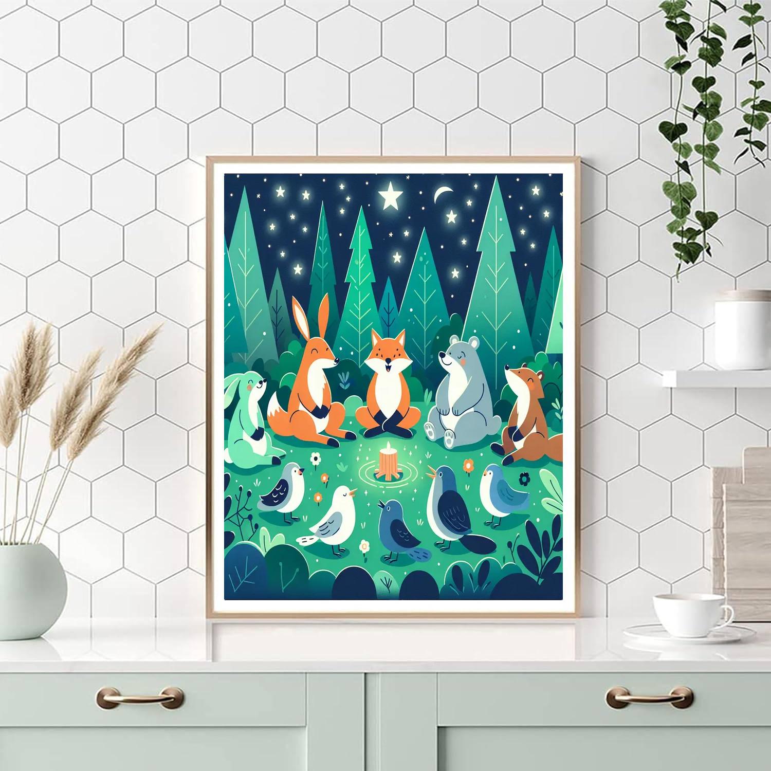 Starlit Forest Gathering Paint By Color