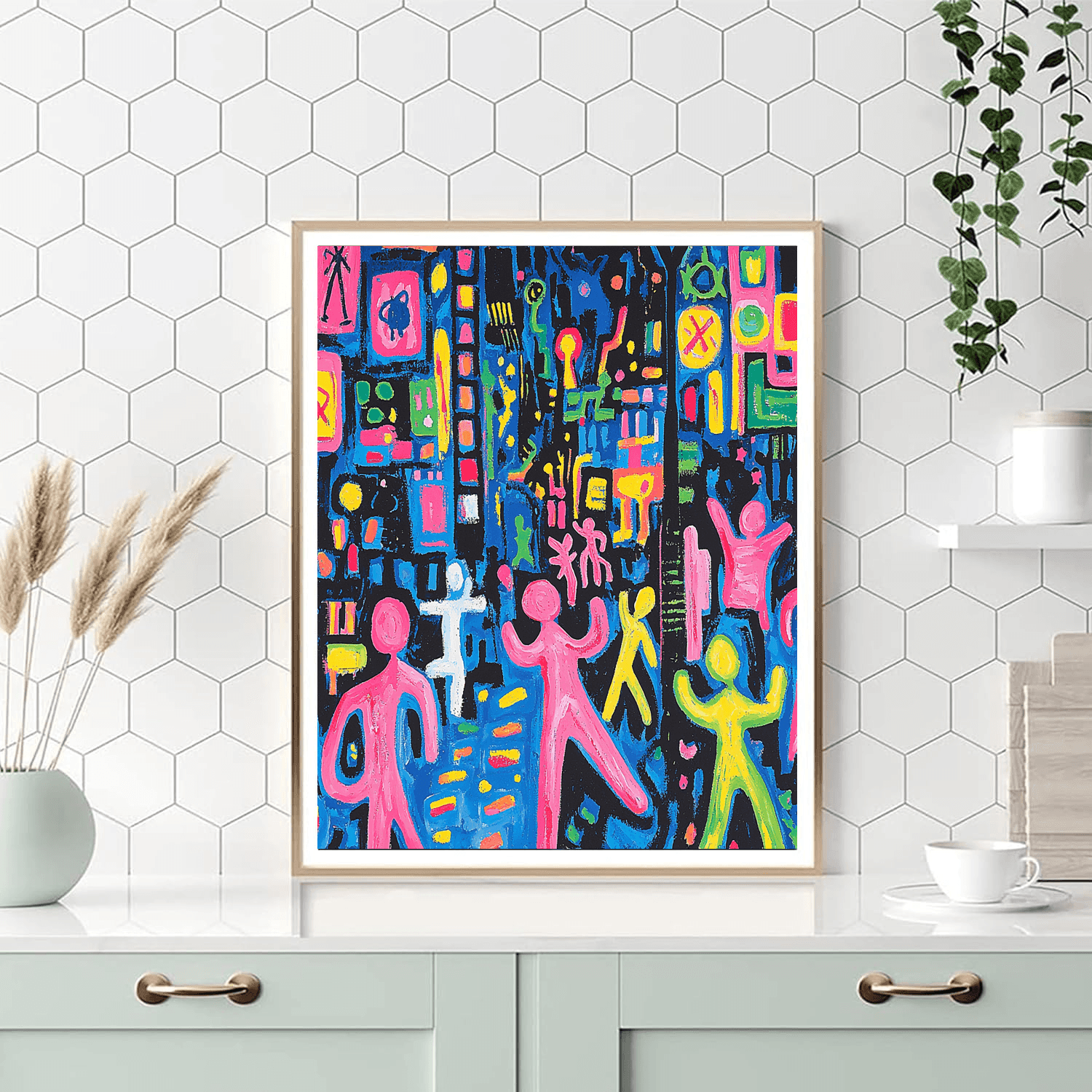 Keith Haring Inspired Neon Urban Groove  Paint By Color
