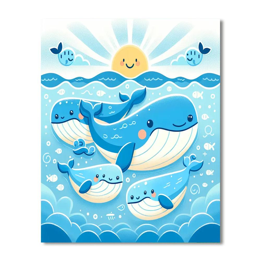 Friendly Whale Family Painting By Numbers Kit
