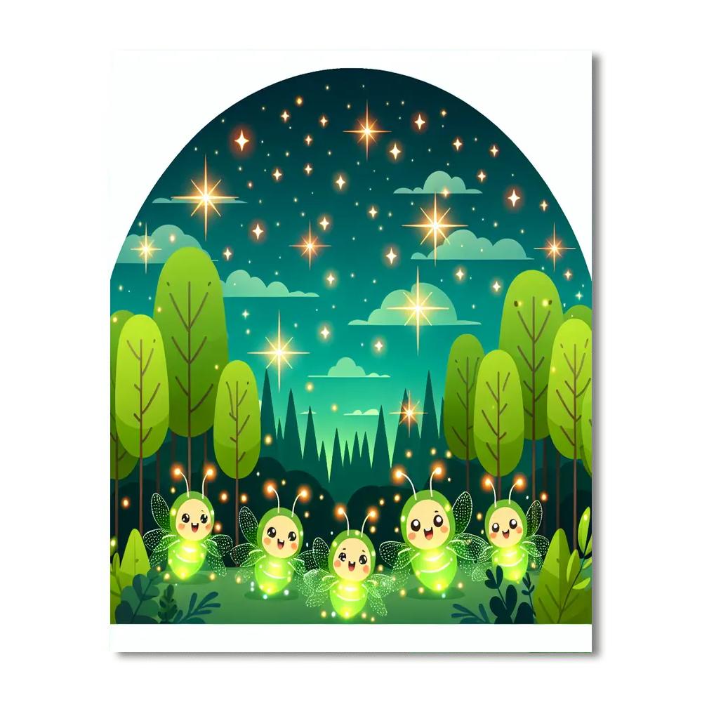 Enchanting Firefly Evening Paint By Numbers Art