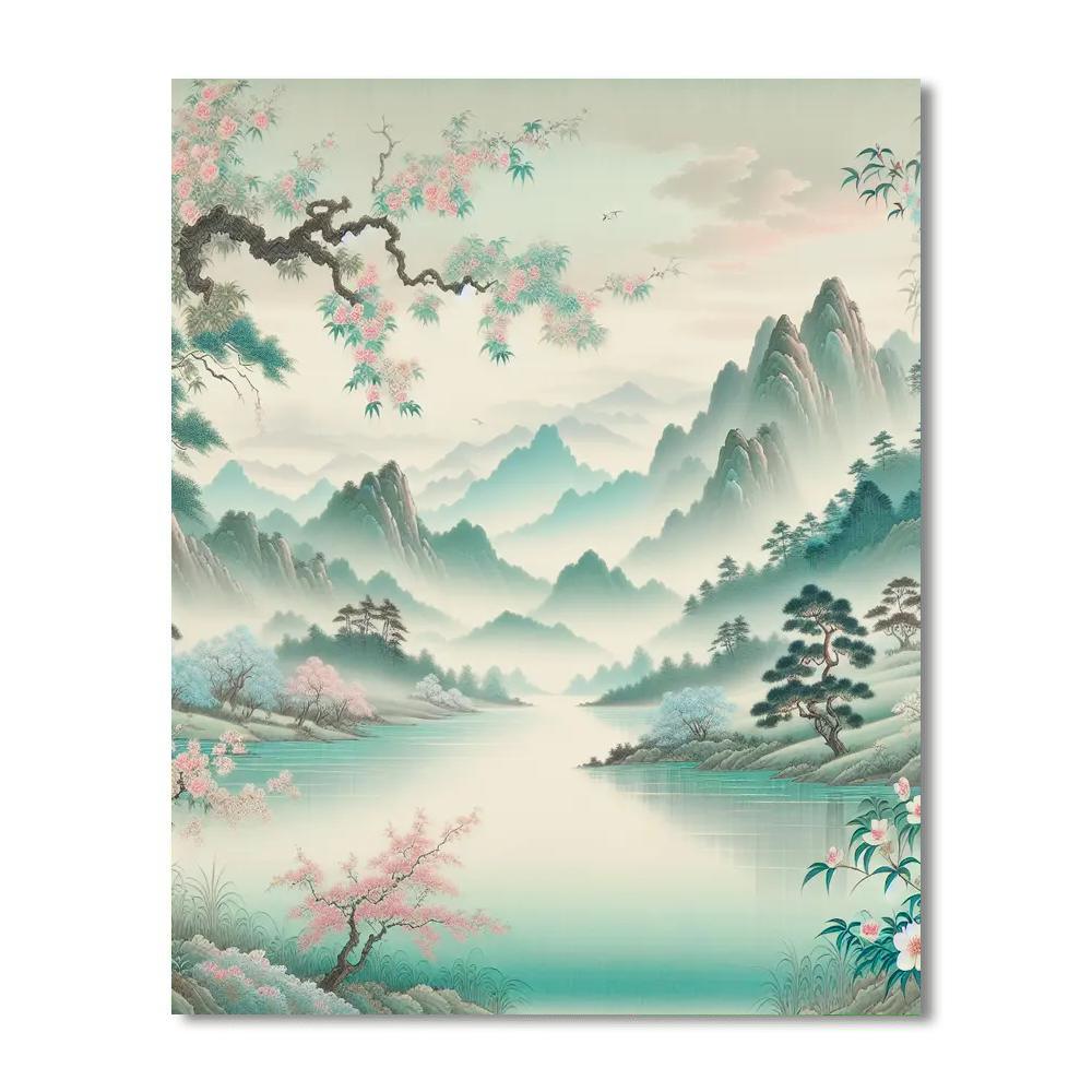 Mystic Eastern Landscape Painting Number Kit