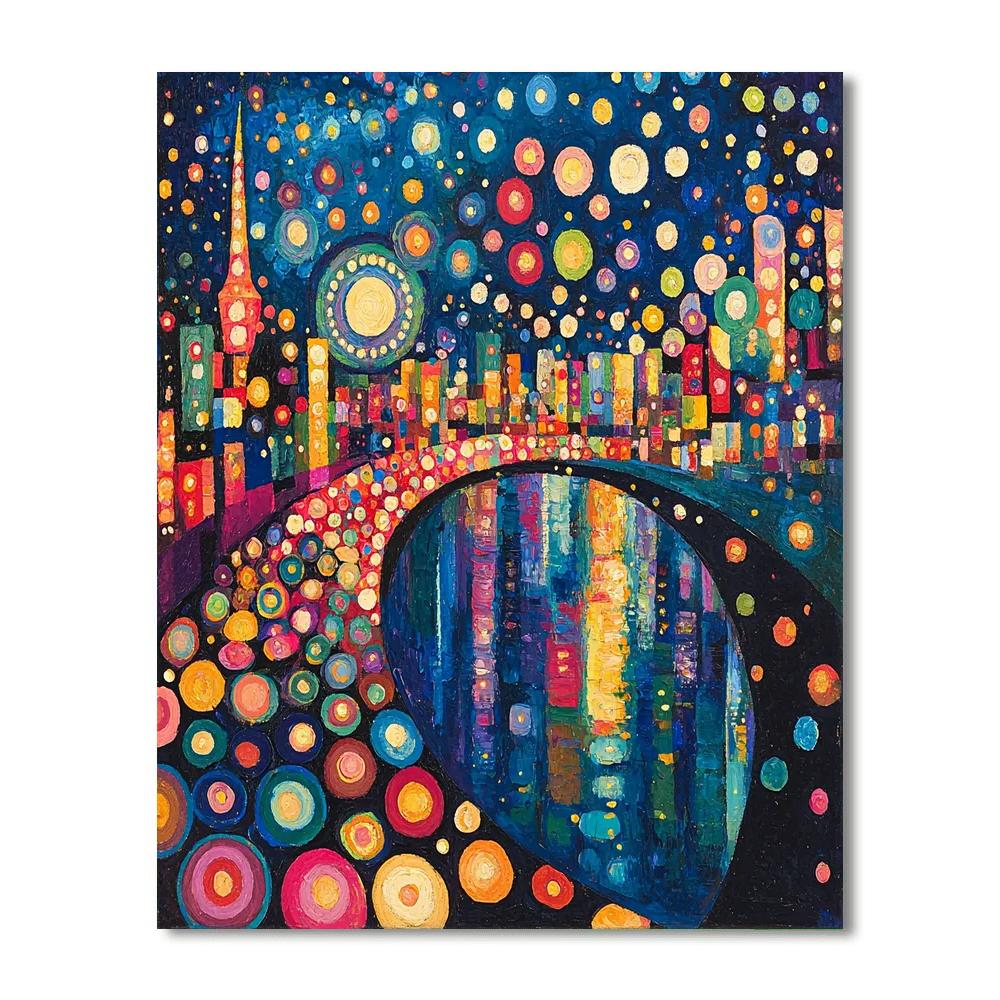 Sonia Delaunay Inspired Starlit Carnival  Number Painting