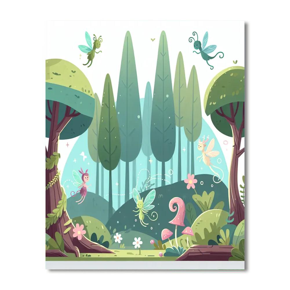 Dreamy Enchanted Forest Number Painting