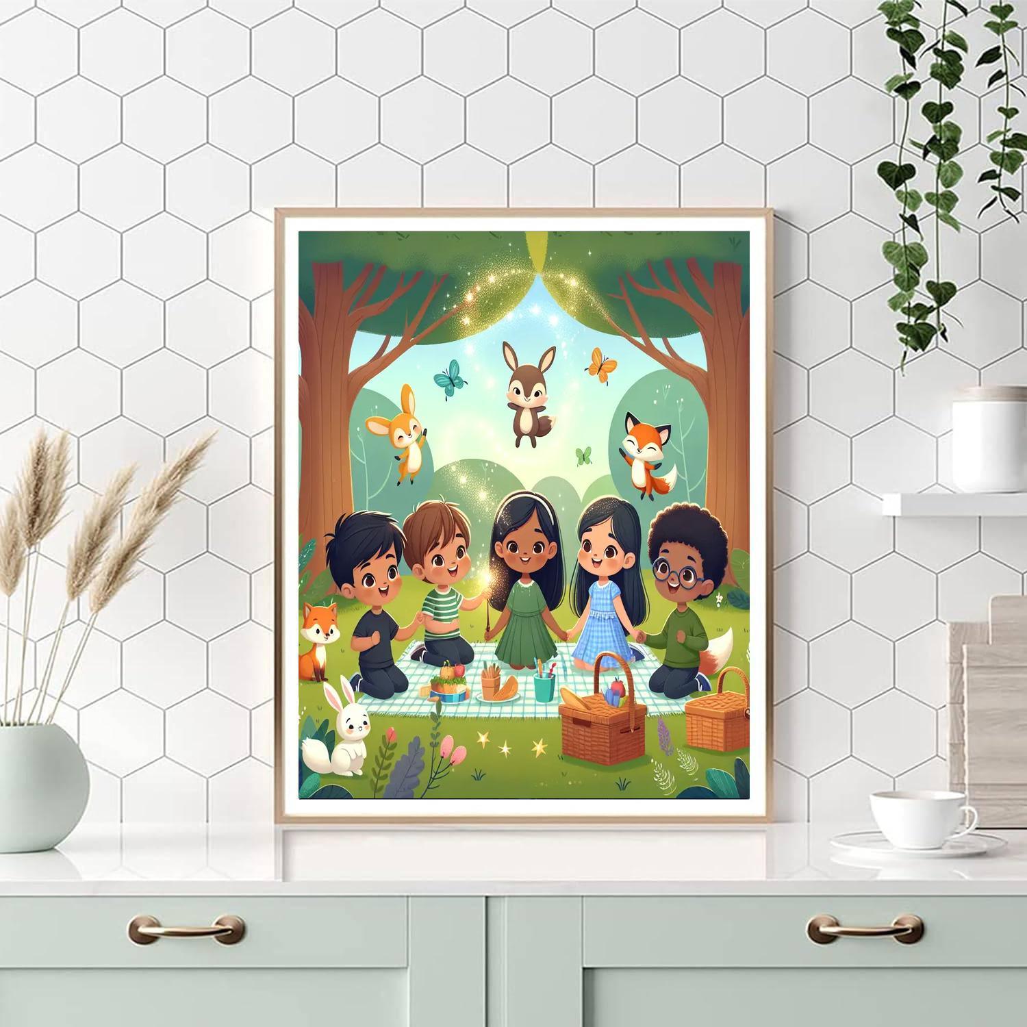 Enchanted Woodland Picnic Paint By Numbers Art
