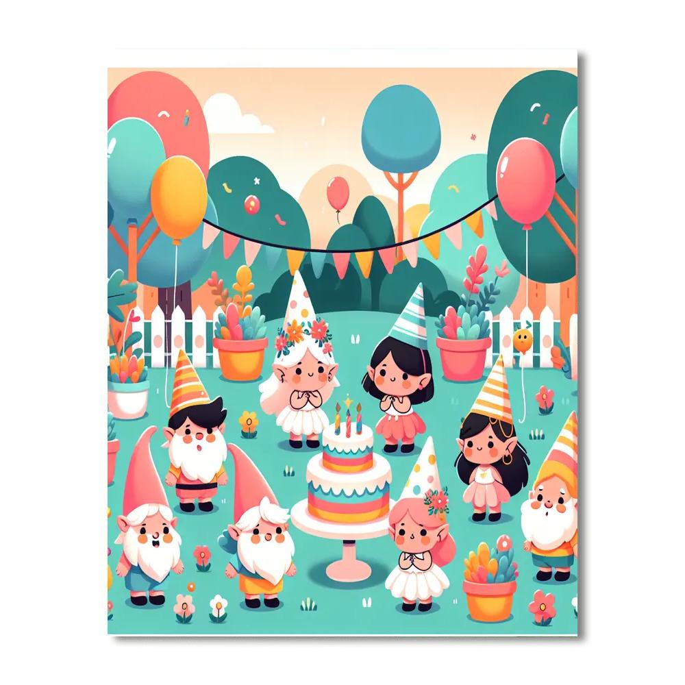 Garden Party Celebration Number Painting