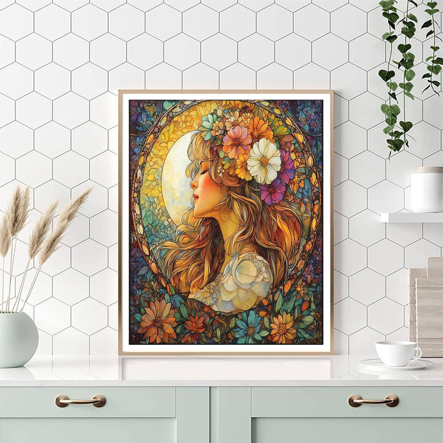 Alphonse Mucha Inspired Seasonal Serenity  Numbered Painting Kits