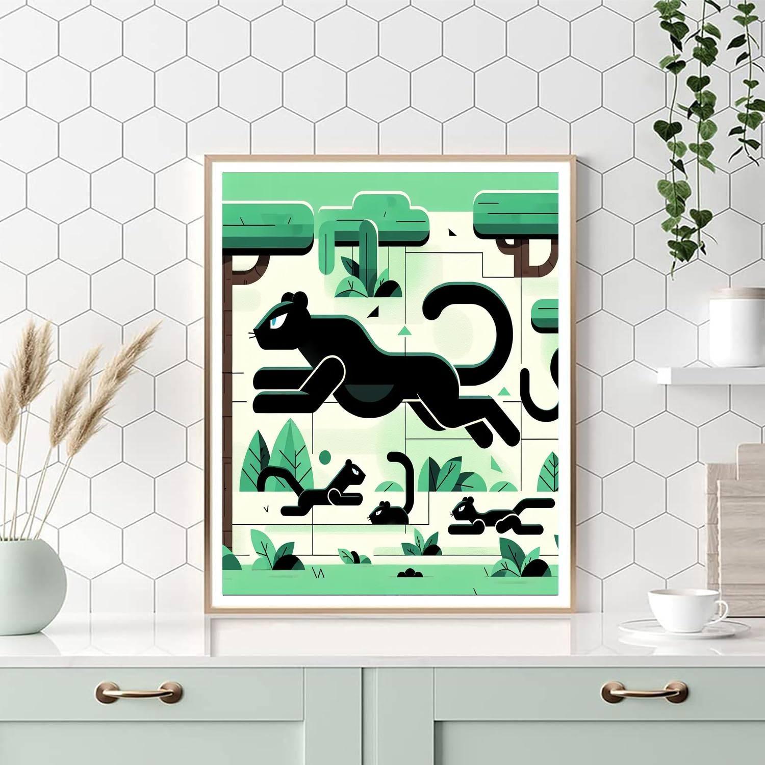 Pouncing Panthers Paint By Numbers Art