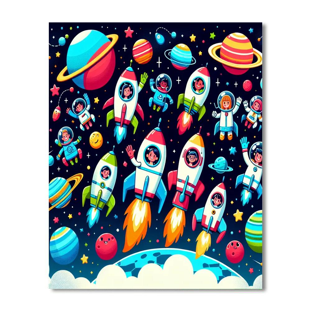 The Great Space Race Number Painting