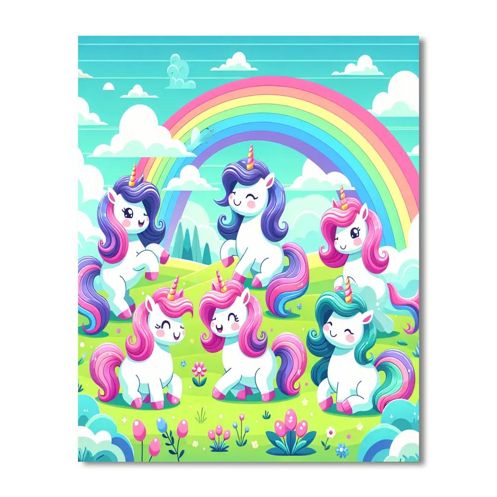 Rainbow Unicorn Fields Paint By Numbers