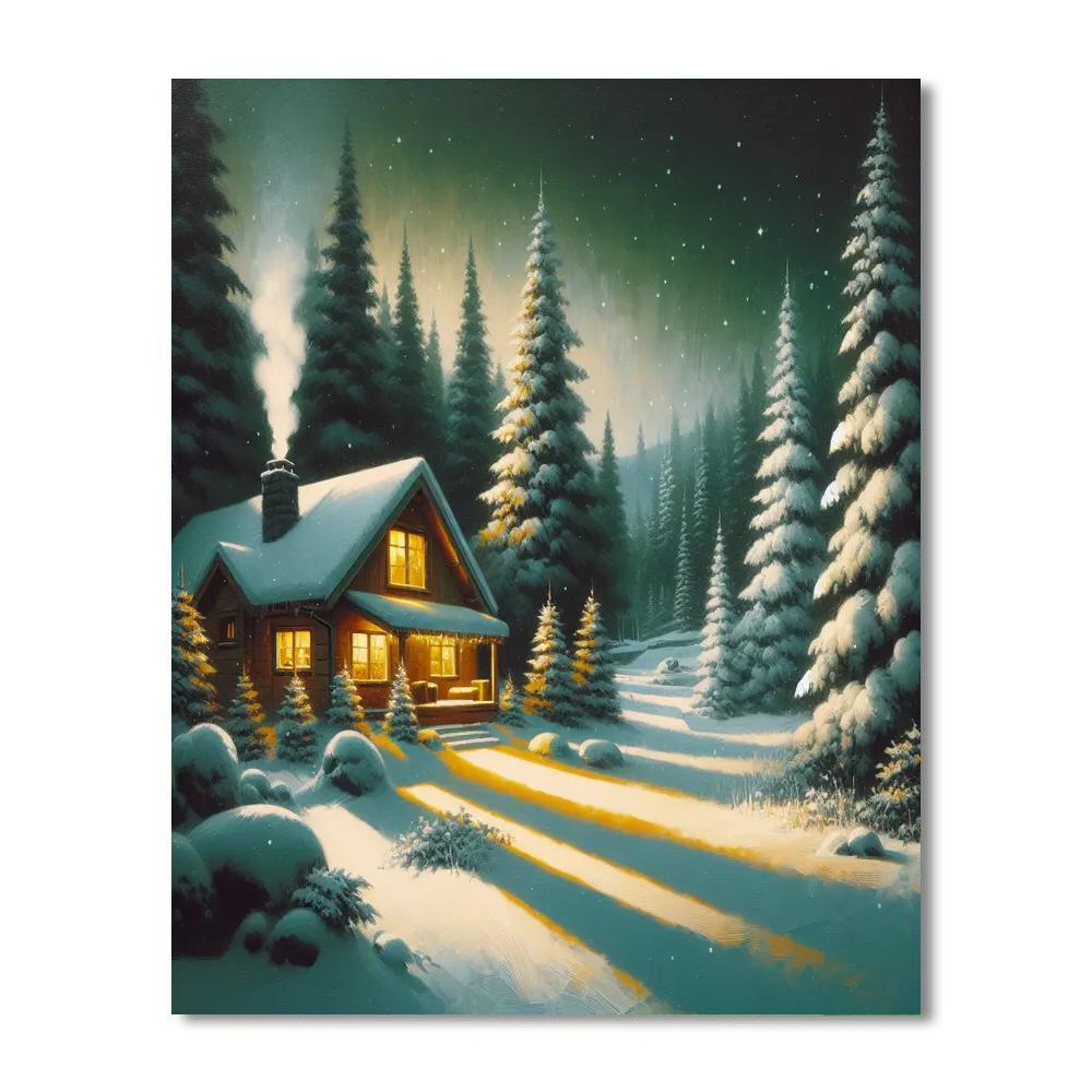 Winter Cabin Refuge Paint By Numbers Kits